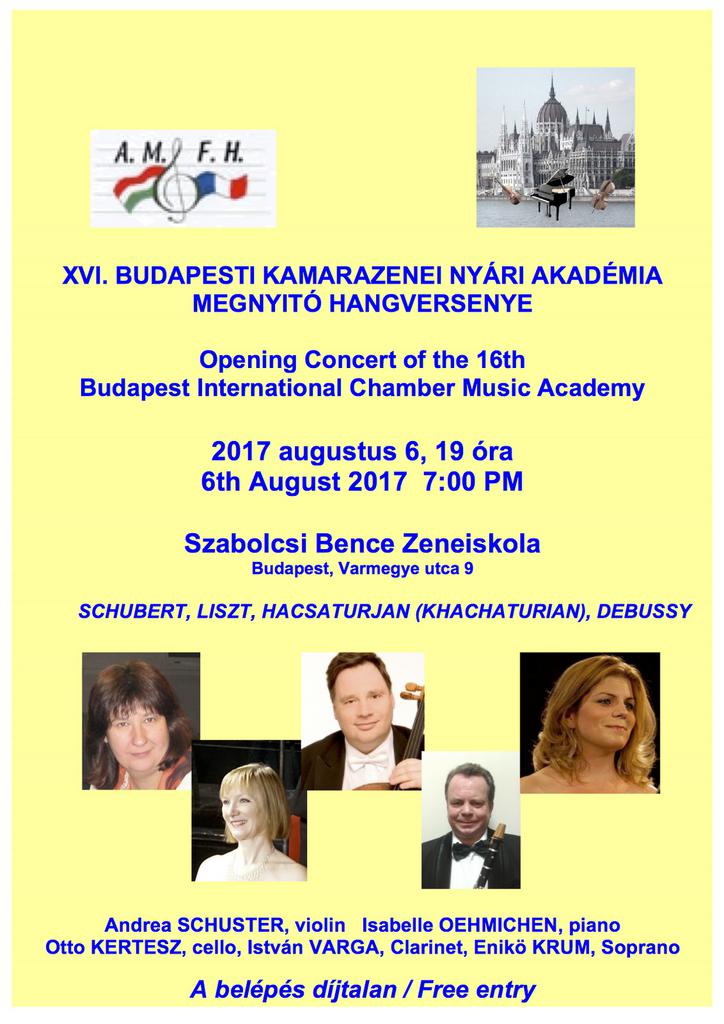 16e Académie Internationale de Musique de Chambre à Budapest